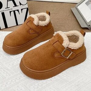 🔥NEW! Brown Faux Suede Platform Loafers 6